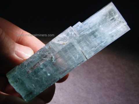 link to page displaying Spectacular Decorator Mineral Specimens & Collector Quality Items of <em>ALL</em> Minerals (collector quality aquamarine crystal specimen shown)