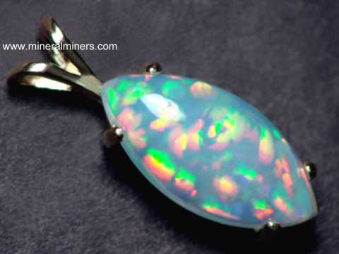 Precious Opal Necklace: natural precious opal gemstone pendant in 14k gold